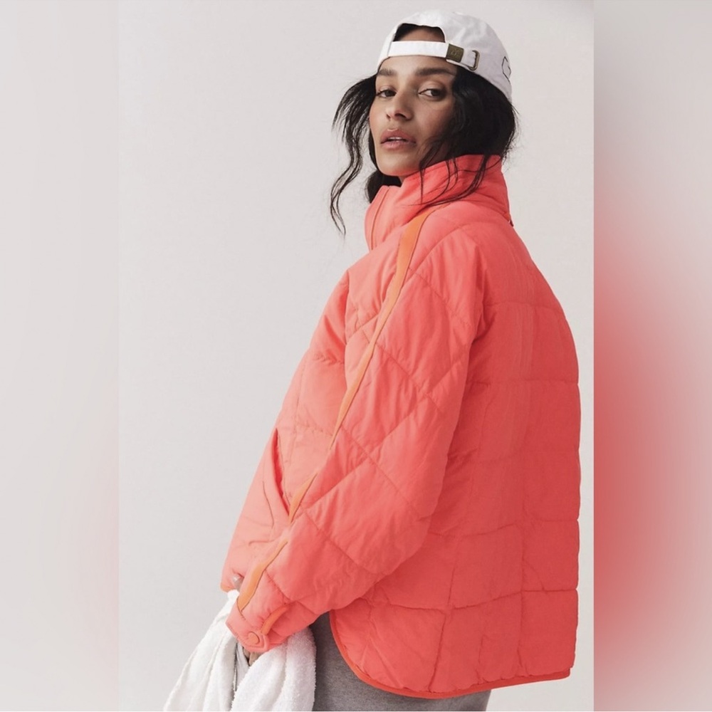 NWT Free People x FP Movement Pippa Packable Puffer Jacket in Neon Coral - Picture 5 of 16